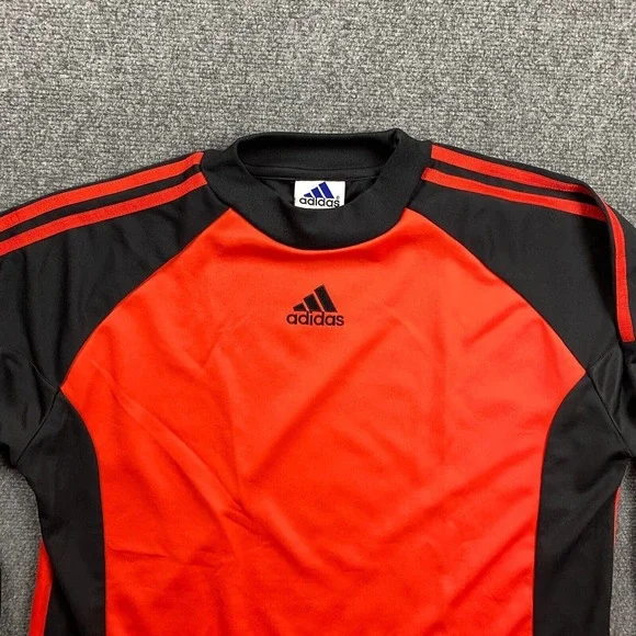 Vintage Adidas Soccer Jersey Mens Large Red Elbow Pads Goalkeeper Adults - Picture 2 of 12